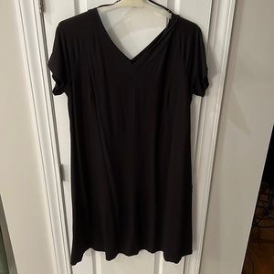 V-neck Rayon spandex midi dress